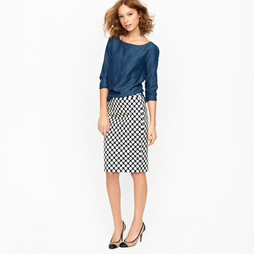 J. Crew Polka Dot Pencil Skirt